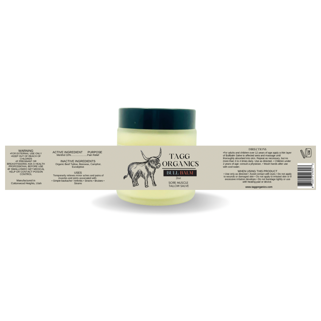 BULL BALM - SORE MUSCLE SALVE - TAGG ORGANICS