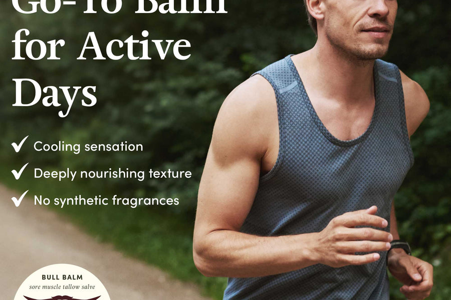 Natural tallow muscle balm for sore muscles
