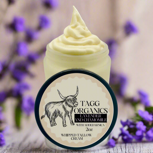 Organic Whipped Tallow Cream - Lavender & Chamomile 2 oz