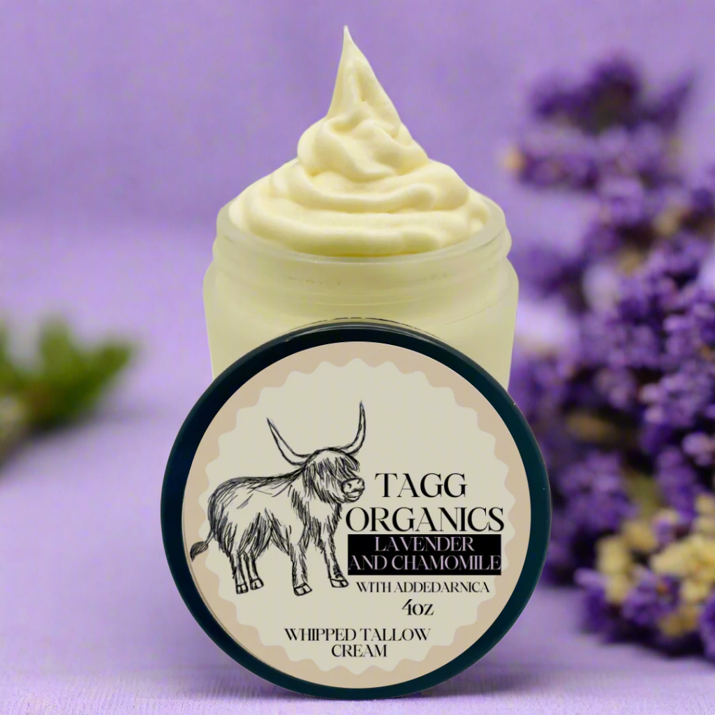 Organic Whipped Tallow Cream - Lavender & Chamomile 4oz