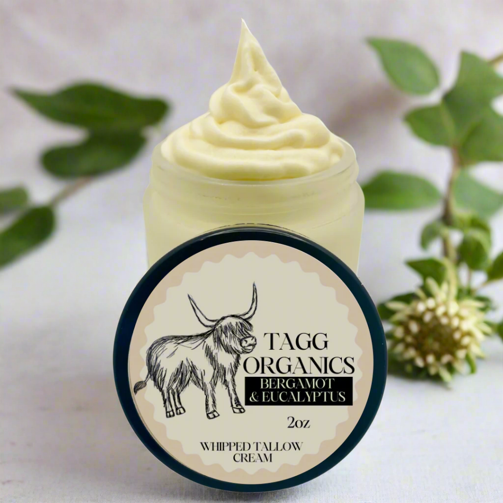 Organic Whipped Tallow Cream - Bergamot & Eucalyptus 2 oz