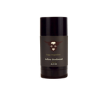 Tallow deodorant stick with black lid on a white background