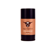 Deodorant stick with 'tagg organics' branding on a white background