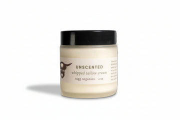  Unscented whipped tallow cream in glass jar - Tagg Organics