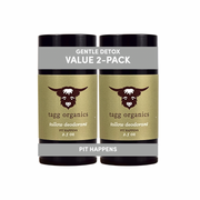 Two containers of tagg organics tallow deodorant on a white background